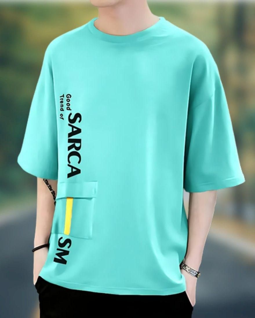 Men's Printed Oversized T-Shirt with Drop Shoulder