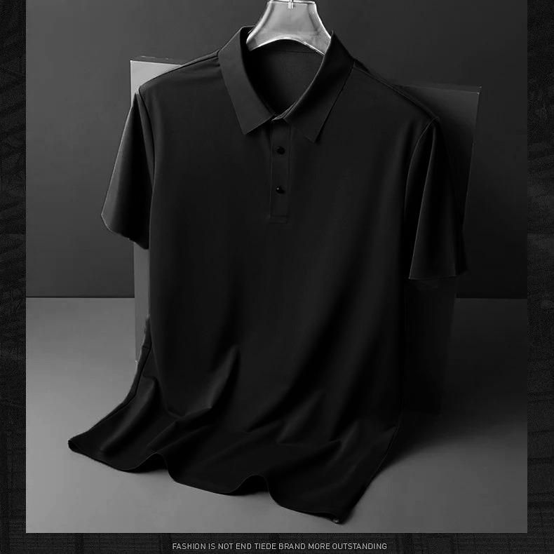 Men's Casual Solid Polo Neck T-shirt