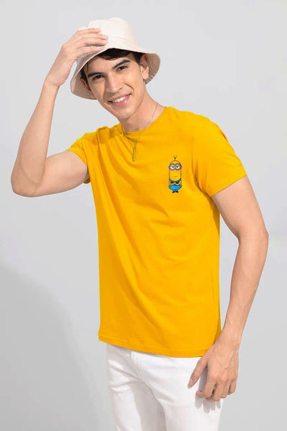 Cotton Blend Solid Half Sleeves Mens Round Neck T-Shirt