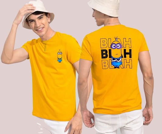 Cotton Blend Solid Half Sleeves Mens Round Neck T-Shirt