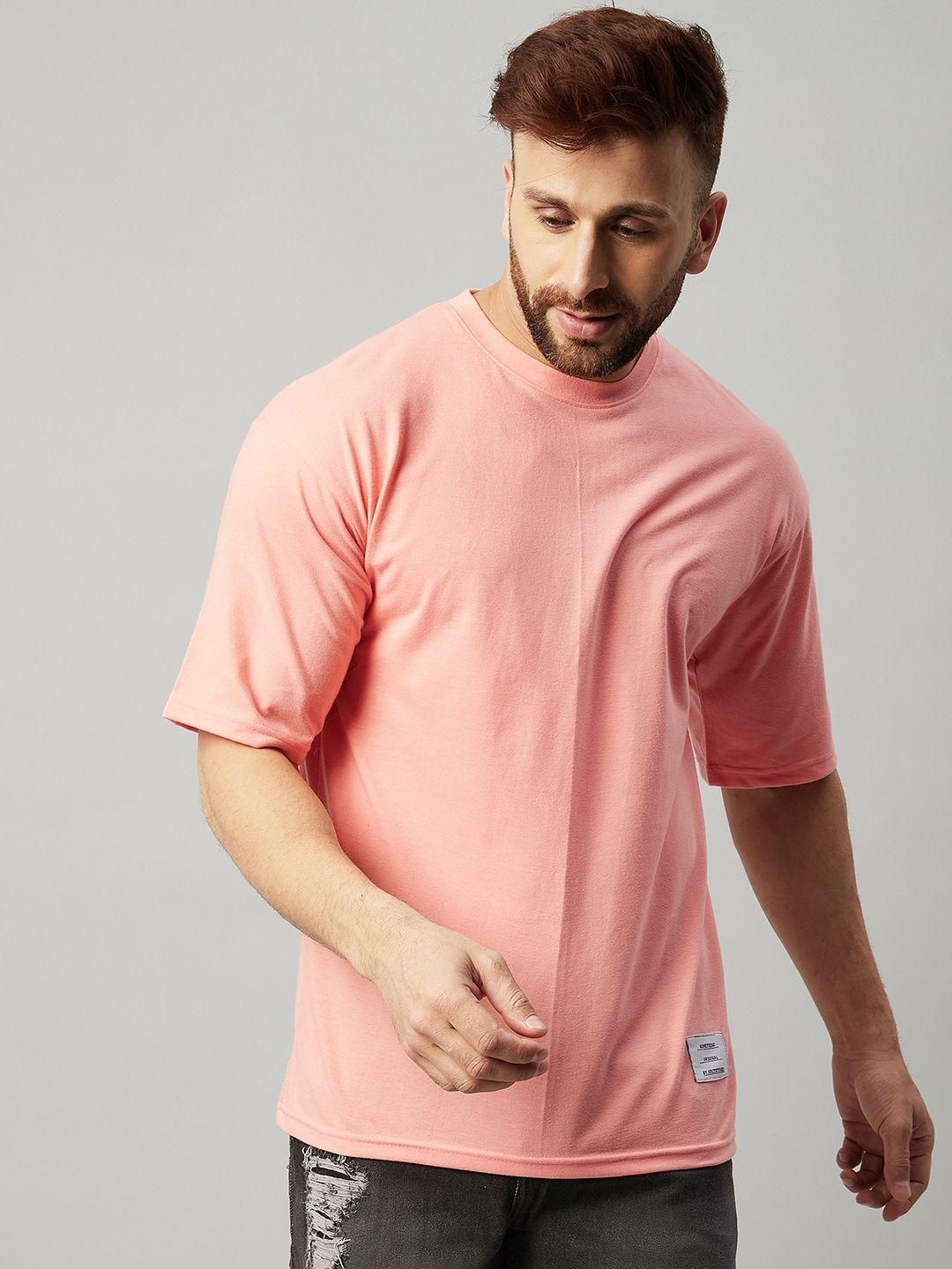 Cotton Blend Solid Half Sleeves Mens Round Neck T-Shirt